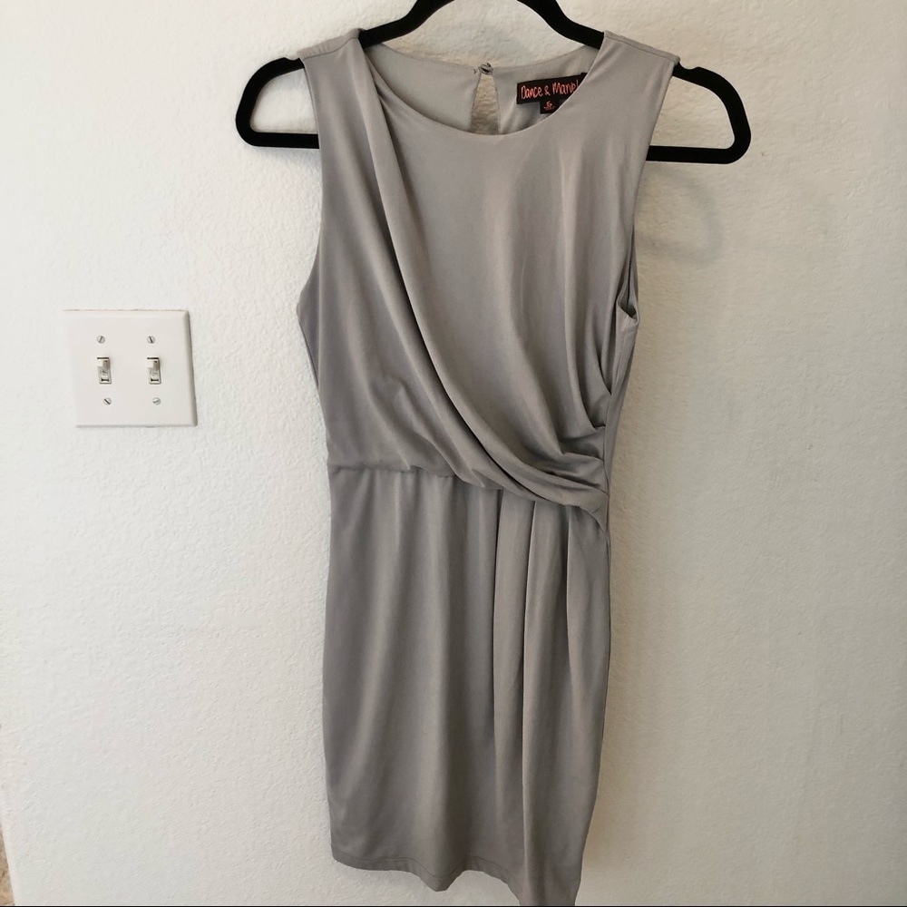 Fitted Grey Ruched Dress
